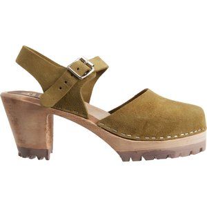 NEW MIA Made in Europe Abba Mary Jane Swedish Clogs-Suede For Women Olive 367sn